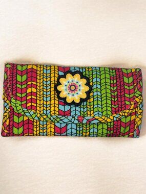 Little Brownie Bakers Colorful Fabric Wallet With Floral Embroidery